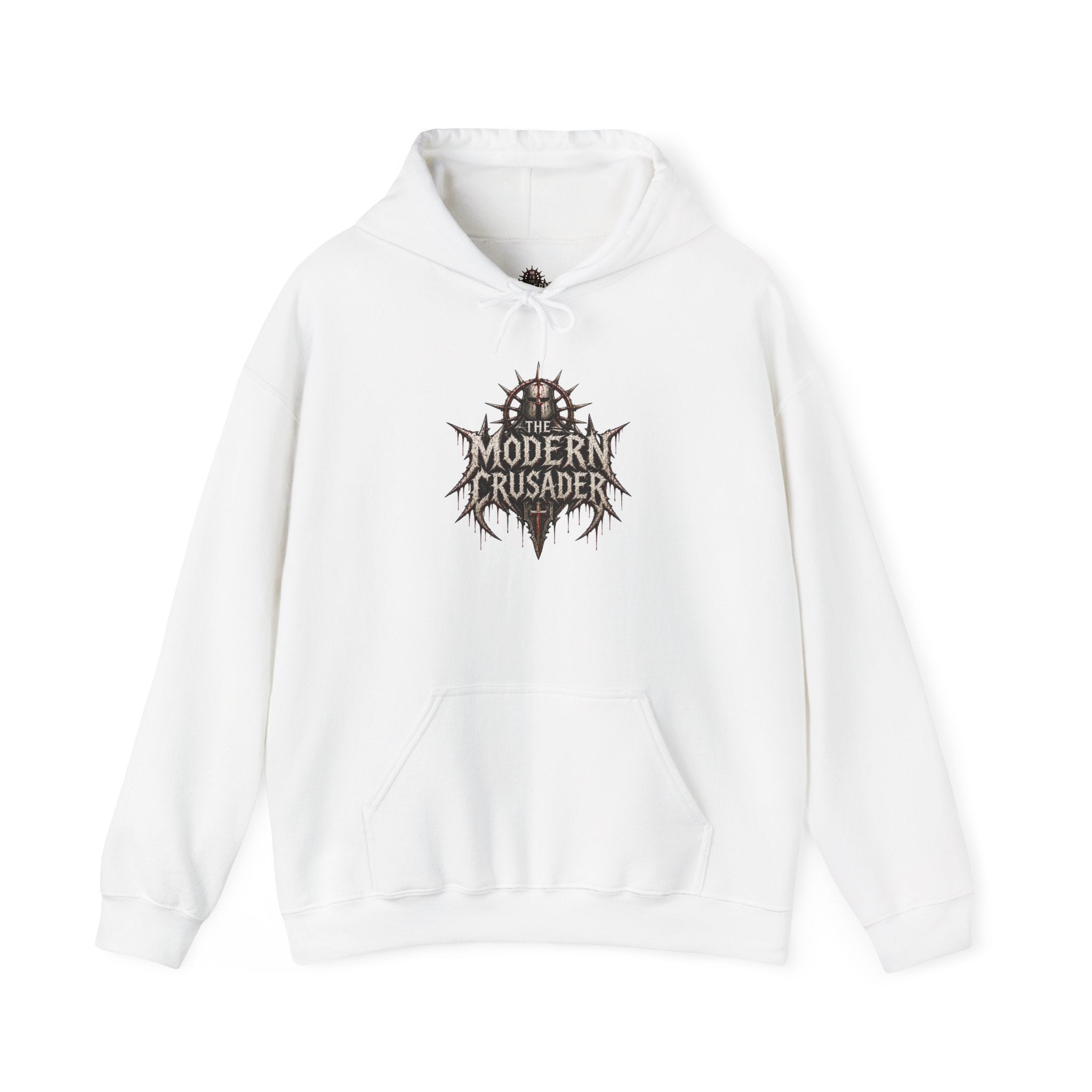 Modern Crusader Hoodie — Gothic Knight Graphic Hooded Sweatshirt