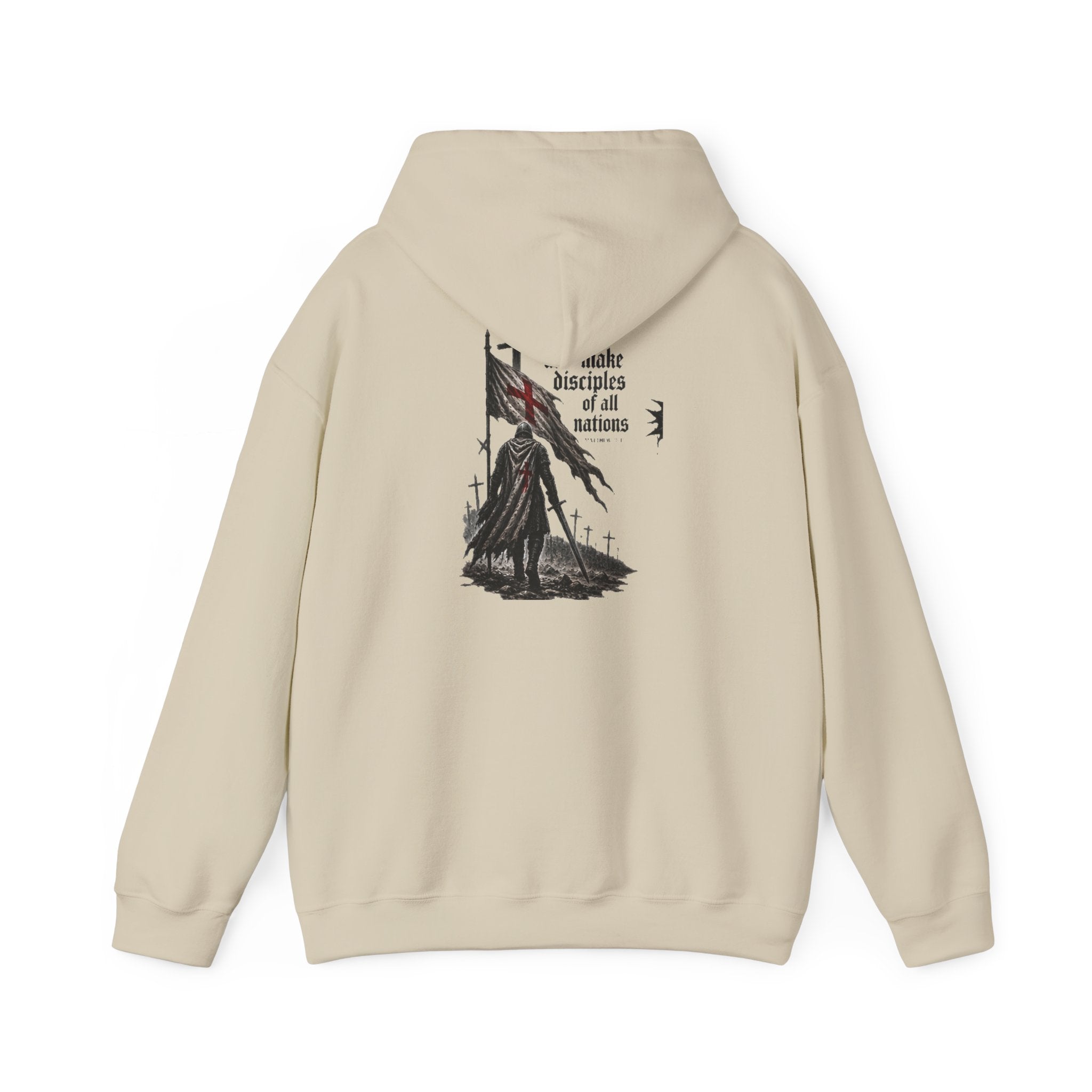 Modern Crusader Hoodie — Gothic Knight Graphic Hooded Sweatshirt