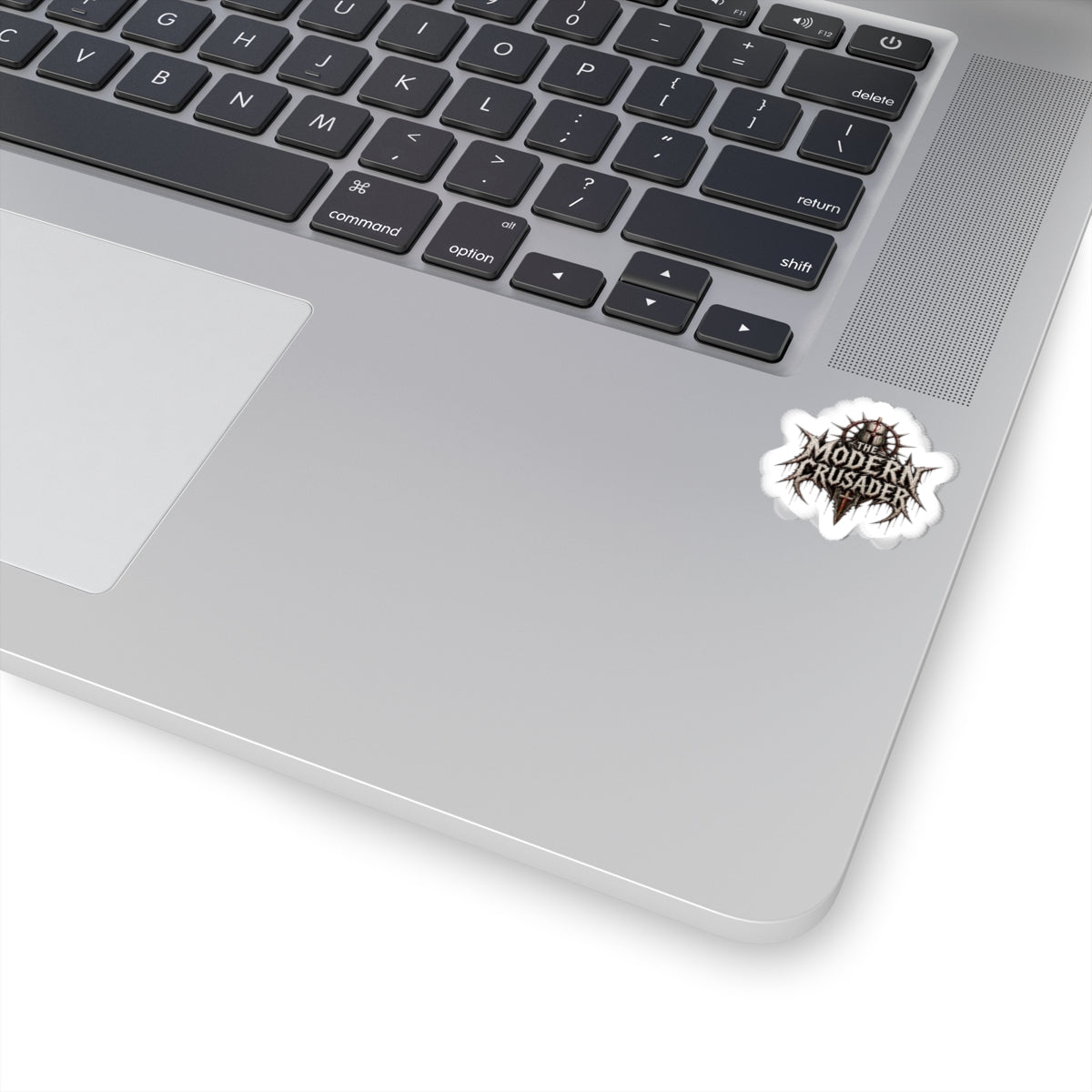 Modern Crusader Logo Sticker — Small Kiss-Cut Laptop Decal
