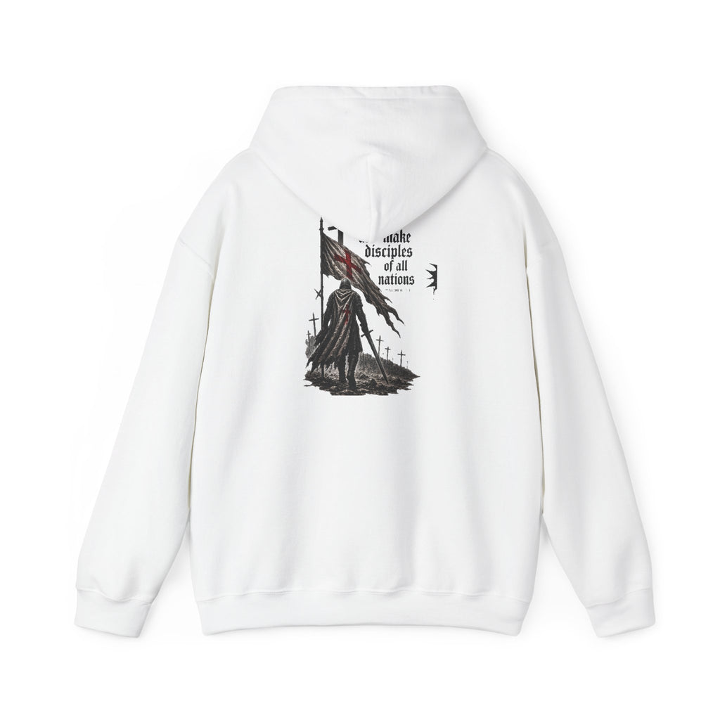 Modern Crusader Hoodie — Gothic Knight Graphic Hooded Sweatshirt