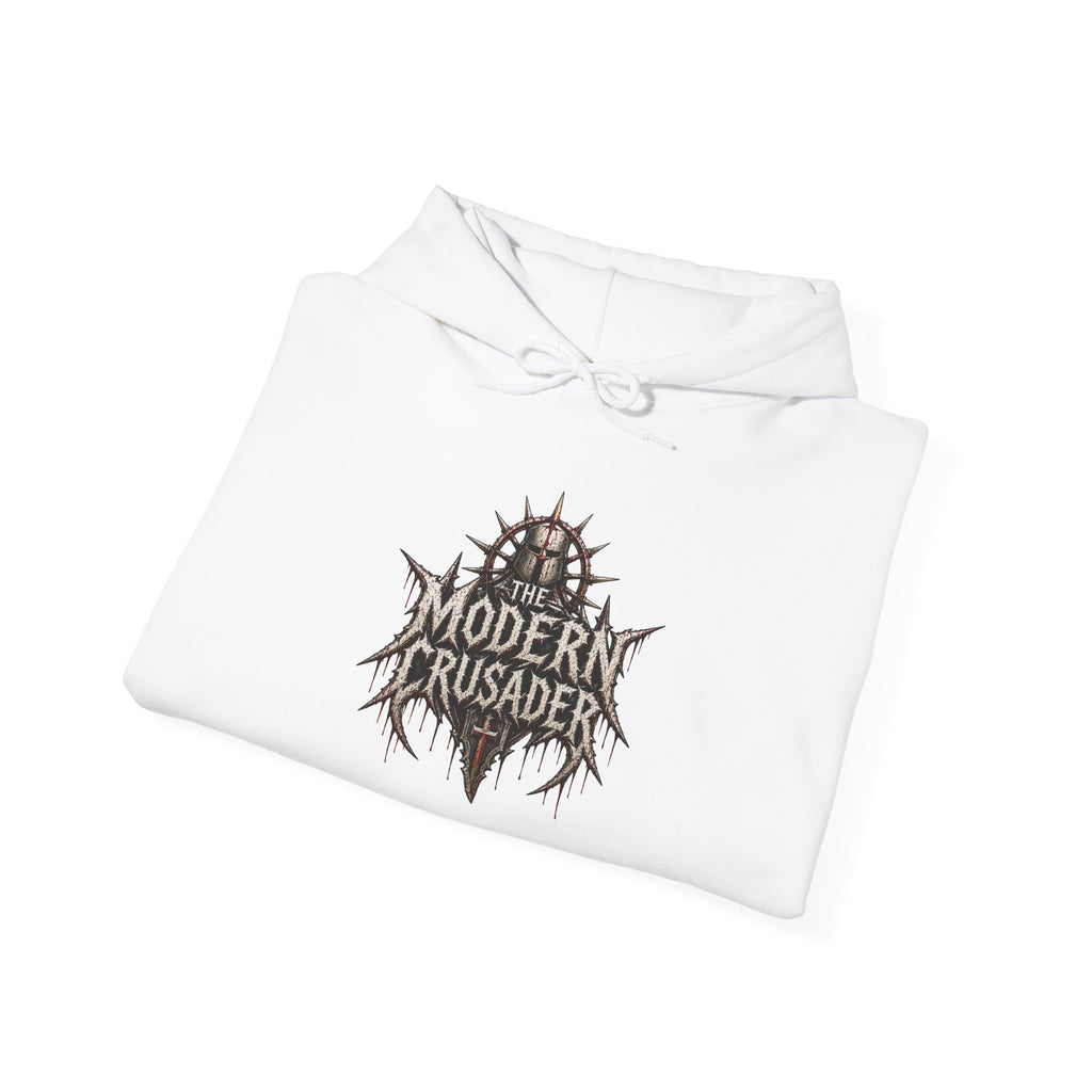 Modern Crusader Hoodie — Gothic Knight Graphic Hooded Sweatshirt