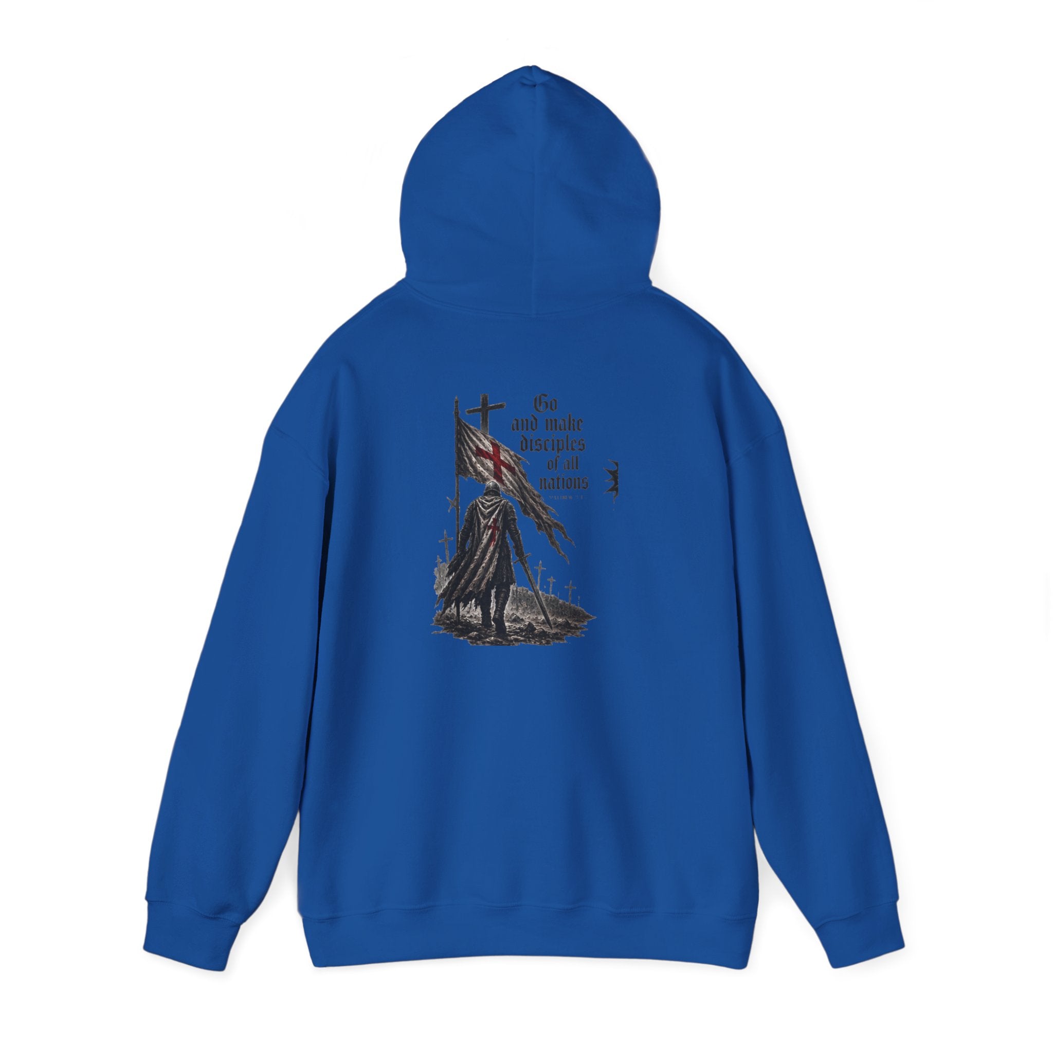 Modern Crusader Hoodie — Gothic Knight Graphic Hooded Sweatshirt