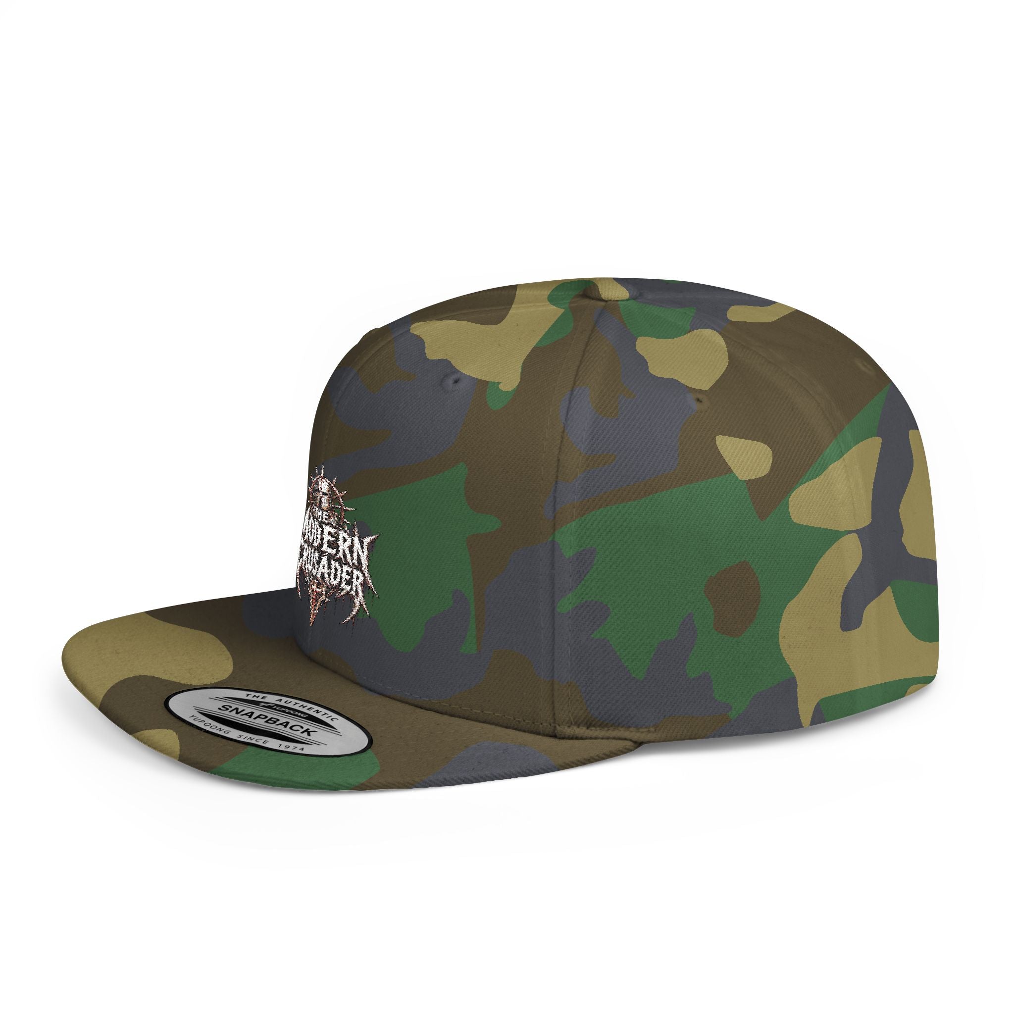 Camouflage Flat Bill Snapback Hat — Modern Crusader Logo