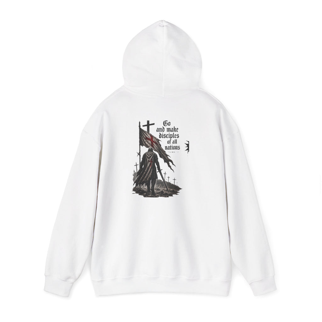 Modern Crusader Hoodie — Gothic Knight Graphic Hooded Sweatshirt