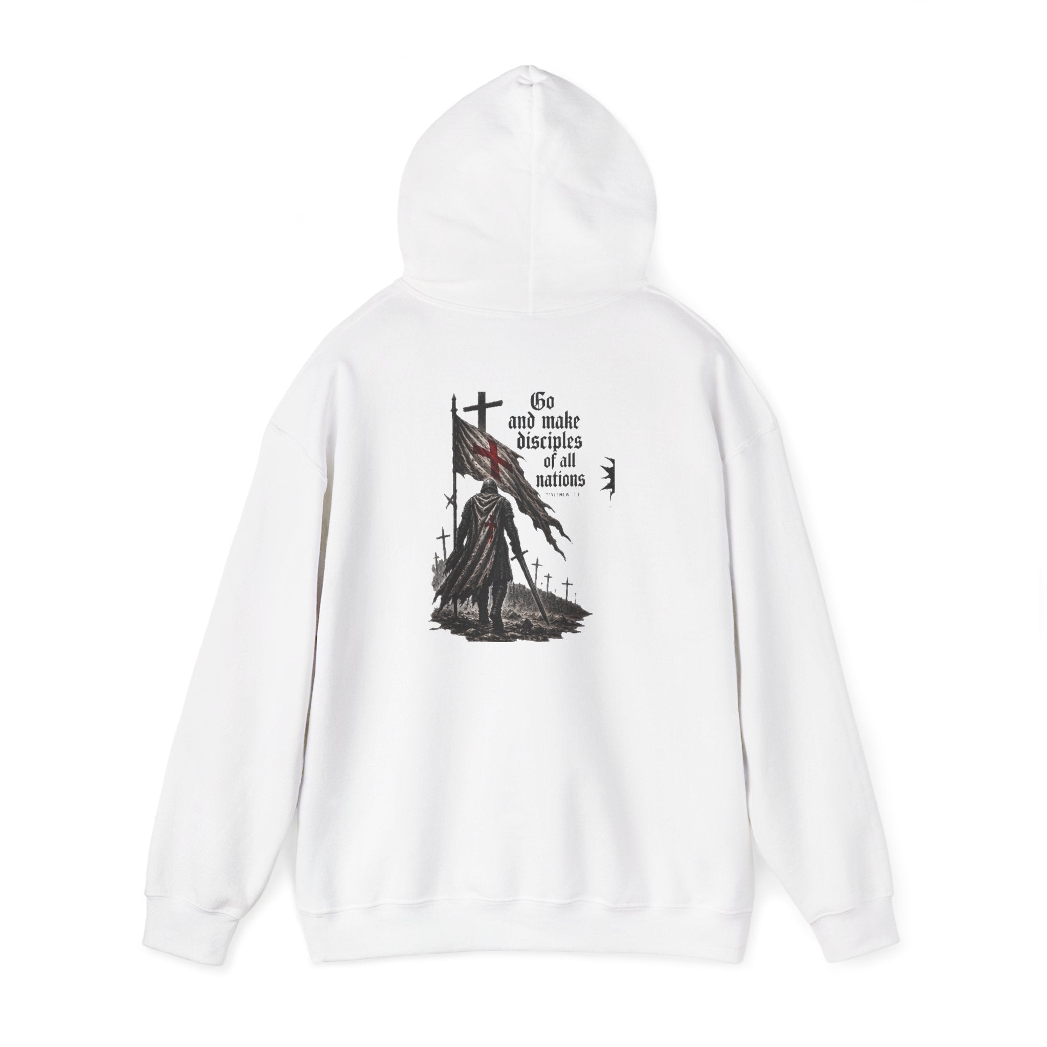 Modern Crusader Hoodie — Gothic Knight Graphic Hooded Sweatshirt