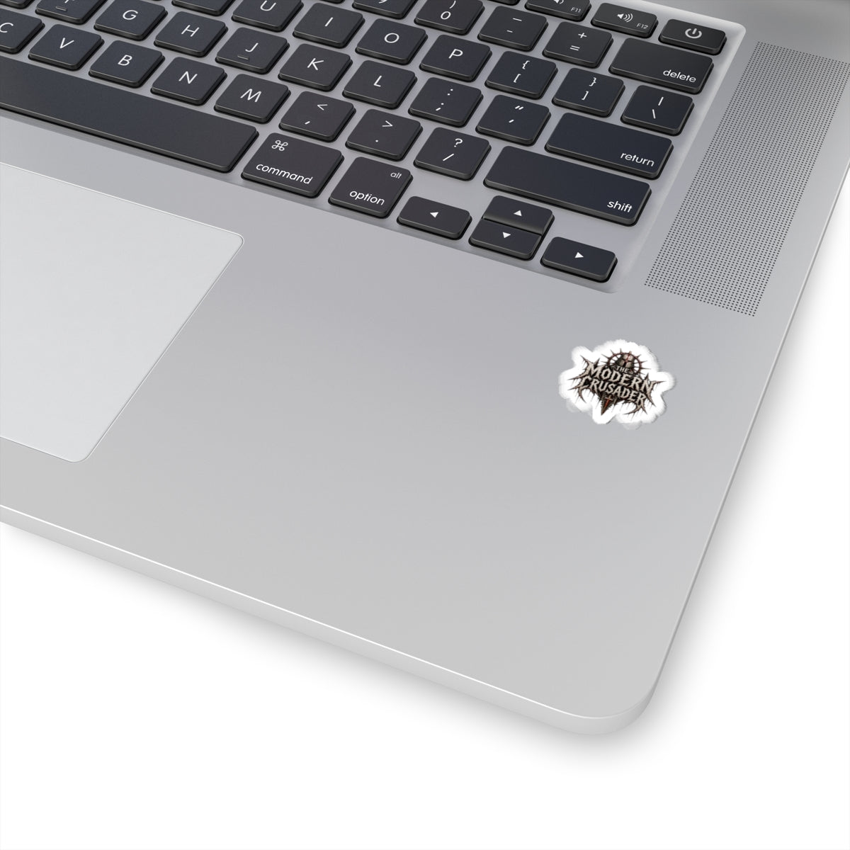 Modern Crusader Logo Sticker — Small Kiss-Cut Laptop Decal