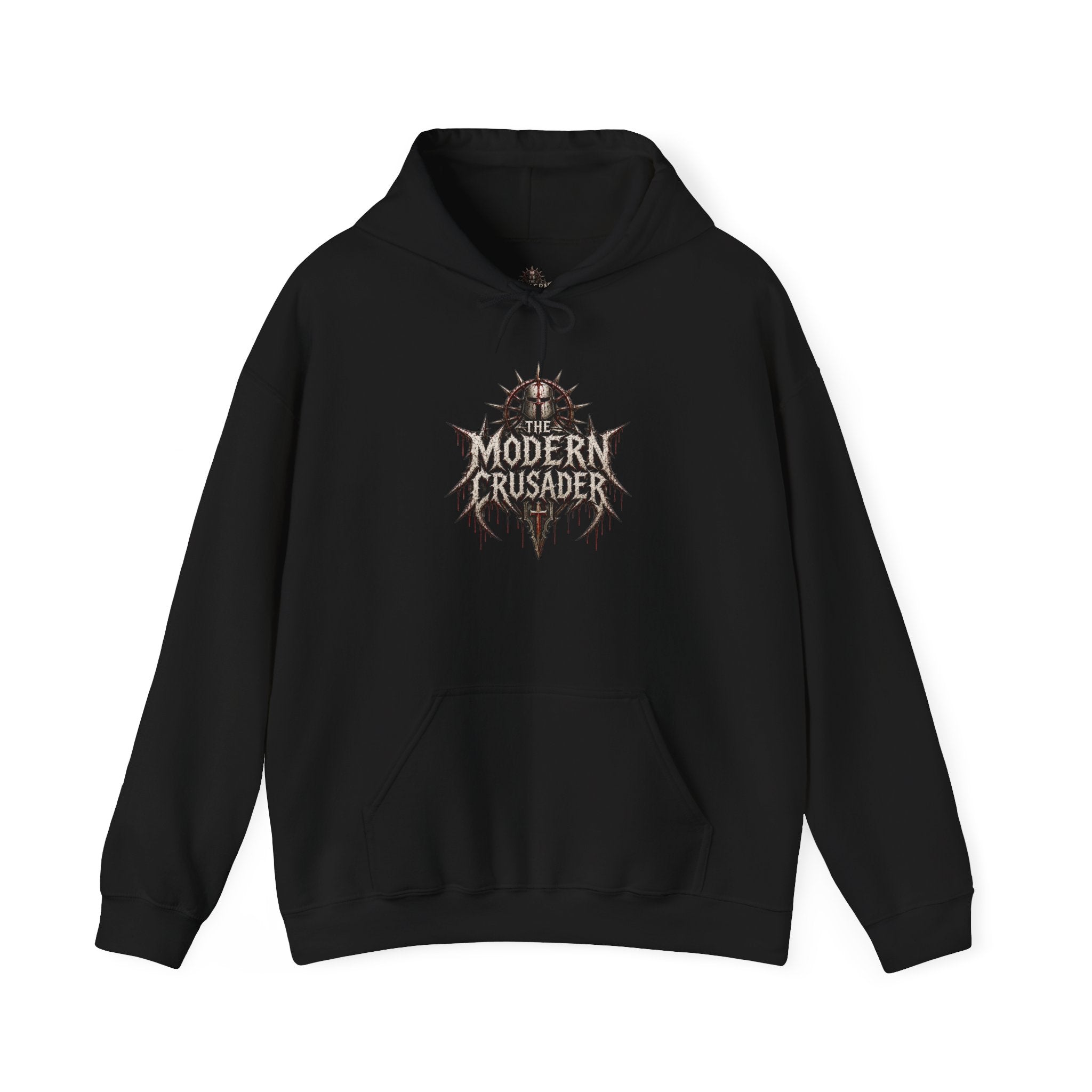 Modern Crusader Hoodie — Gothic Knight Graphic Hooded Sweatshirt