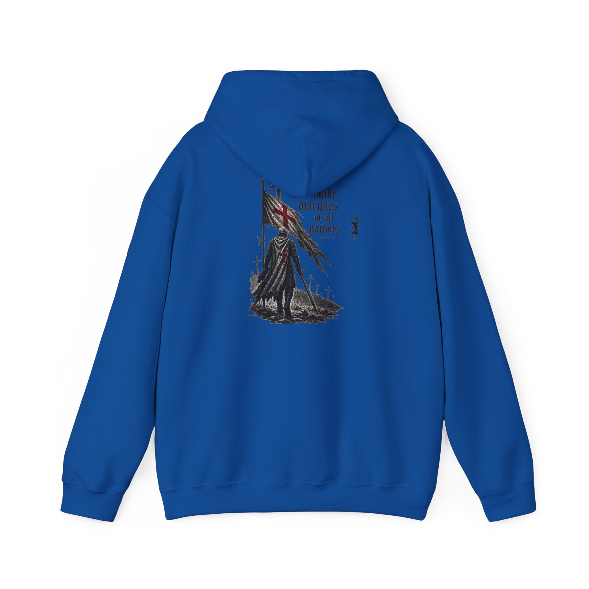 Modern Crusader Hoodie — Gothic Knight Graphic Hooded Sweatshirt