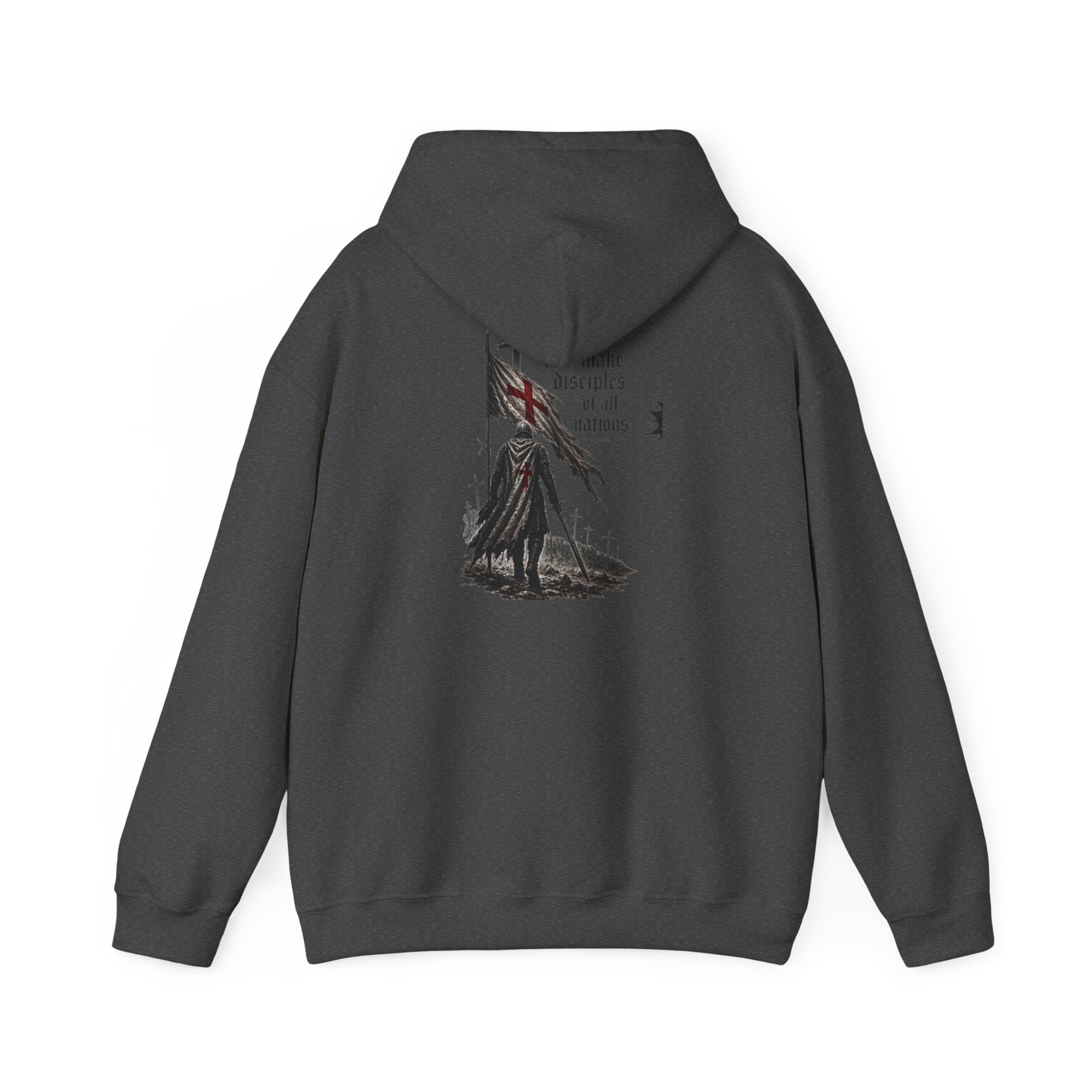 Modern Crusader Hoodie — Gothic Knight Graphic Hooded Sweatshirt