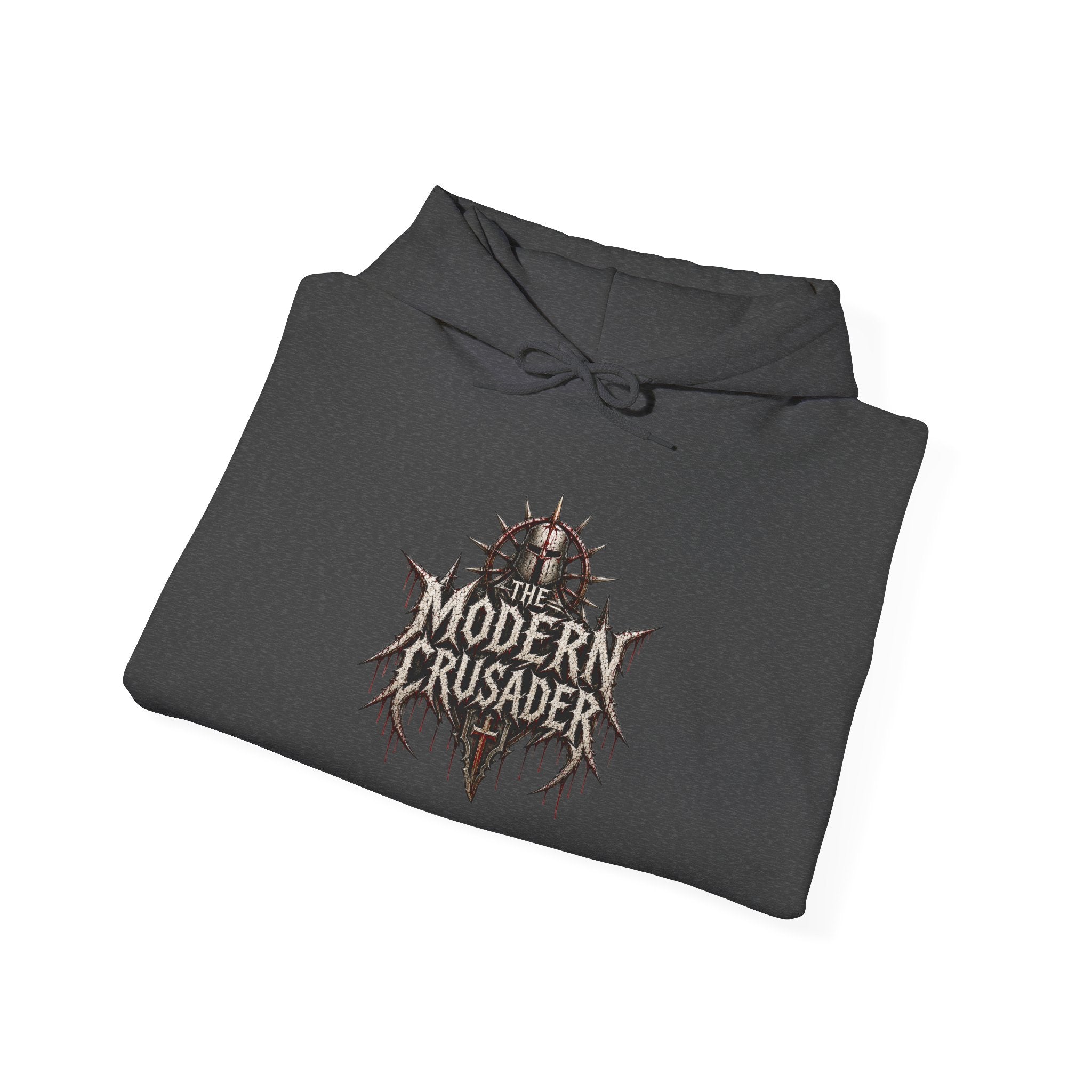 Modern Crusader Hoodie — Gothic Knight Graphic Hooded Sweatshirt