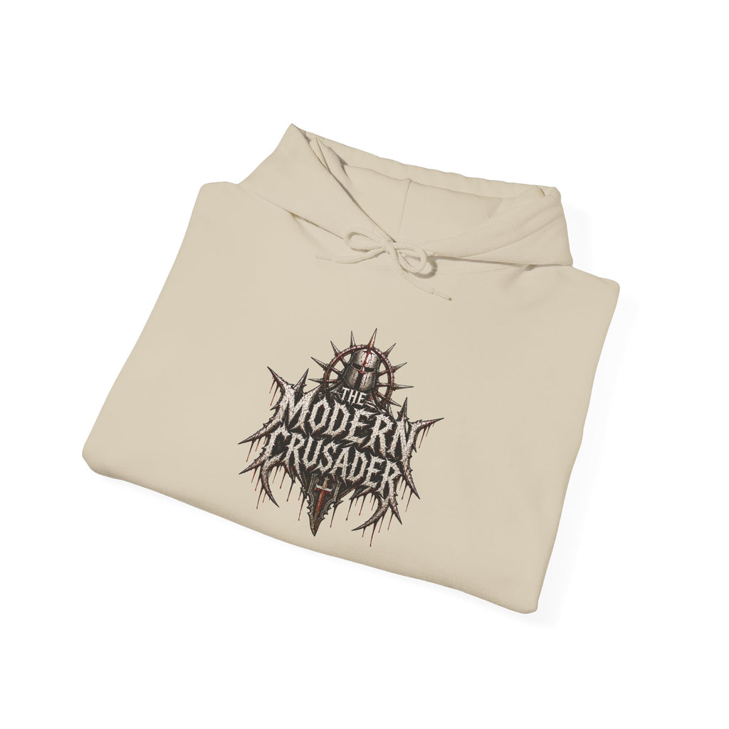 Modern Crusader Hoodie — Gothic Knight Graphic Hooded Sweatshirt