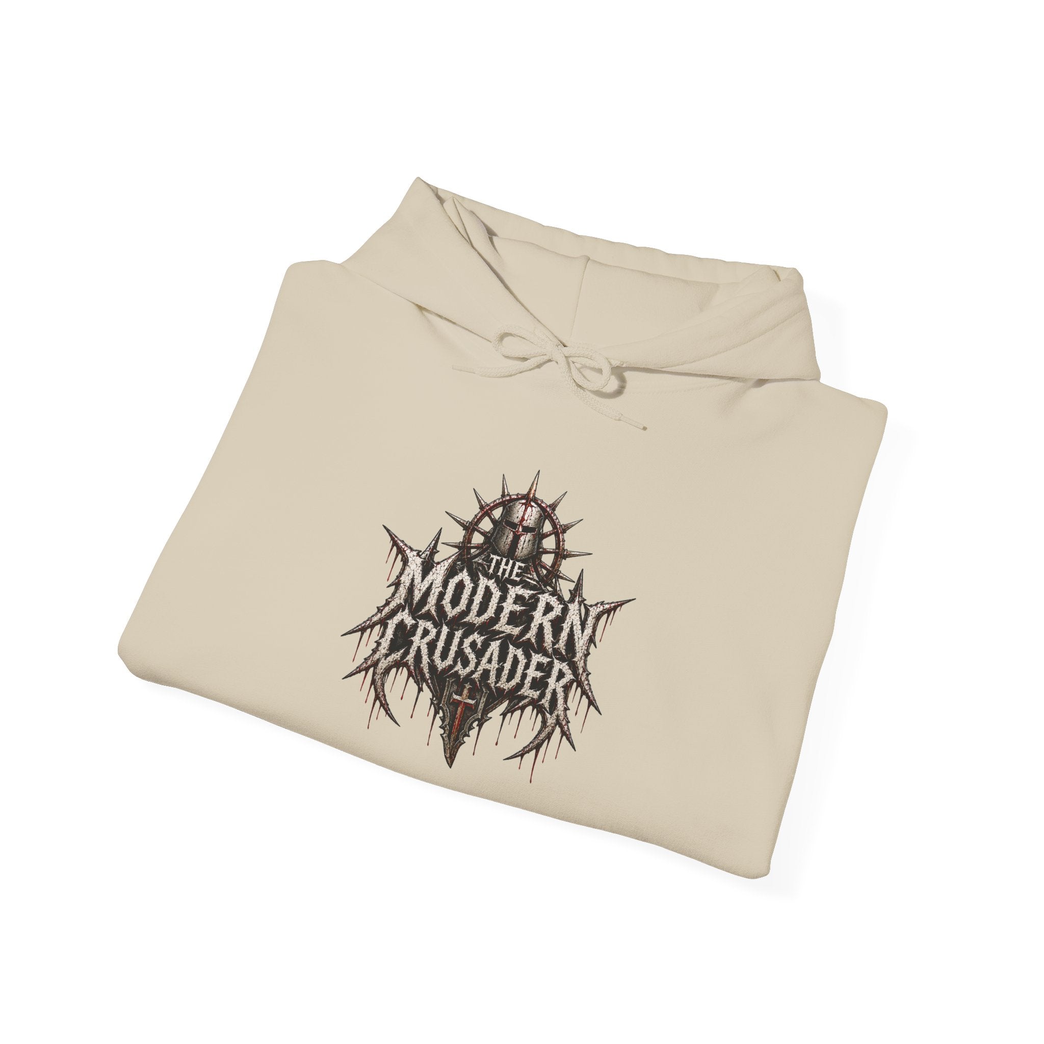 Modern Crusader Hoodie — Gothic Knight Graphic Hooded Sweatshirt