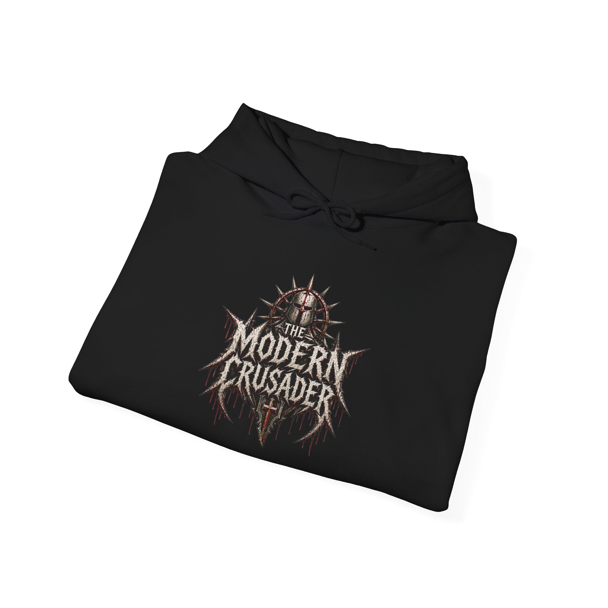 Modern Crusader Hoodie — Gothic Knight Graphic Hooded Sweatshirt