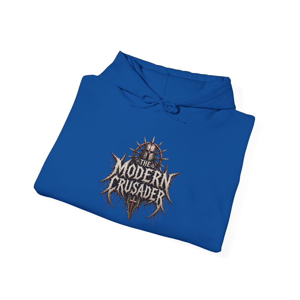 Modern Crusader Hoodie — Gothic Knight Graphic Hooded Sweatshirt