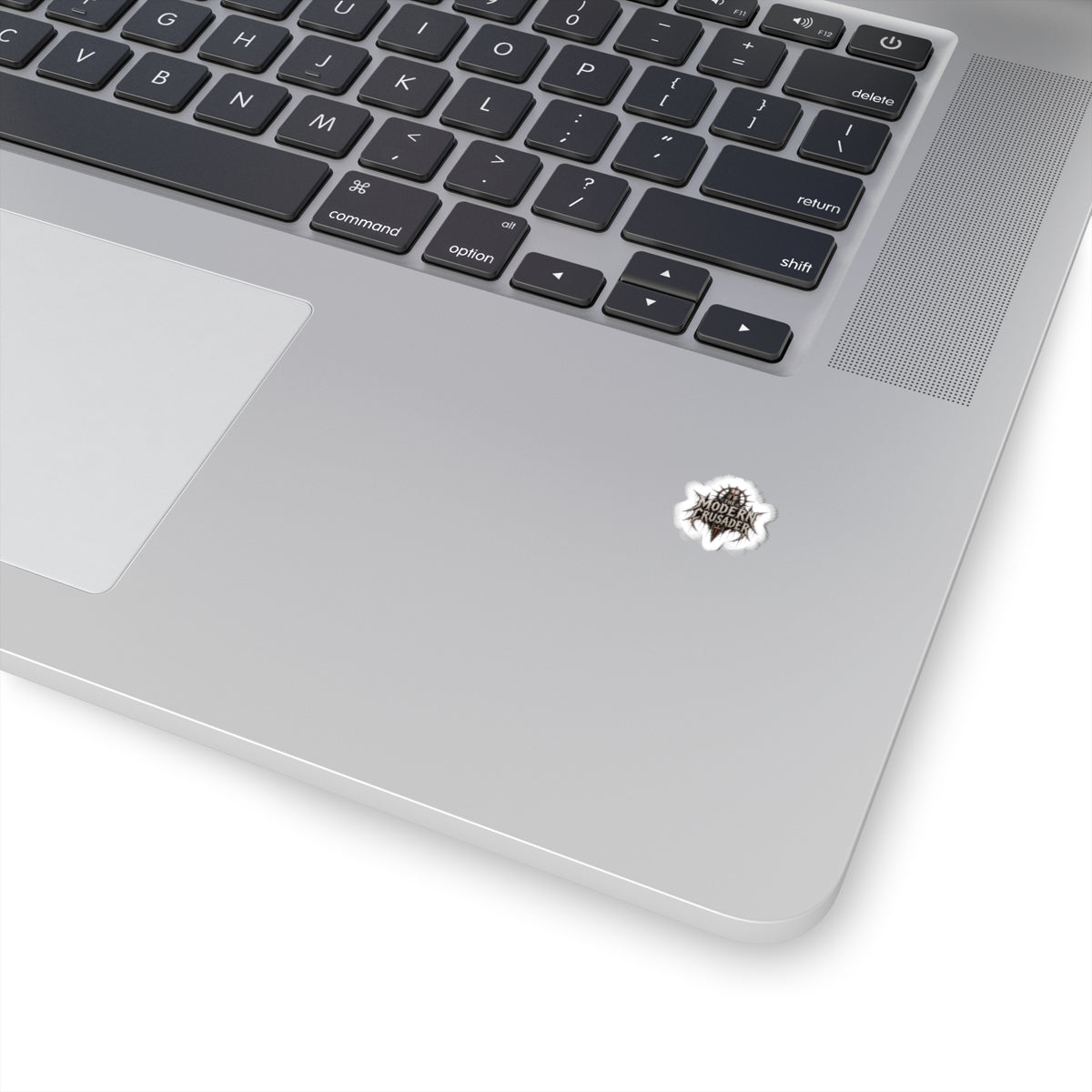 Modern Crusader Logo Sticker — Small Kiss-Cut Laptop Decal