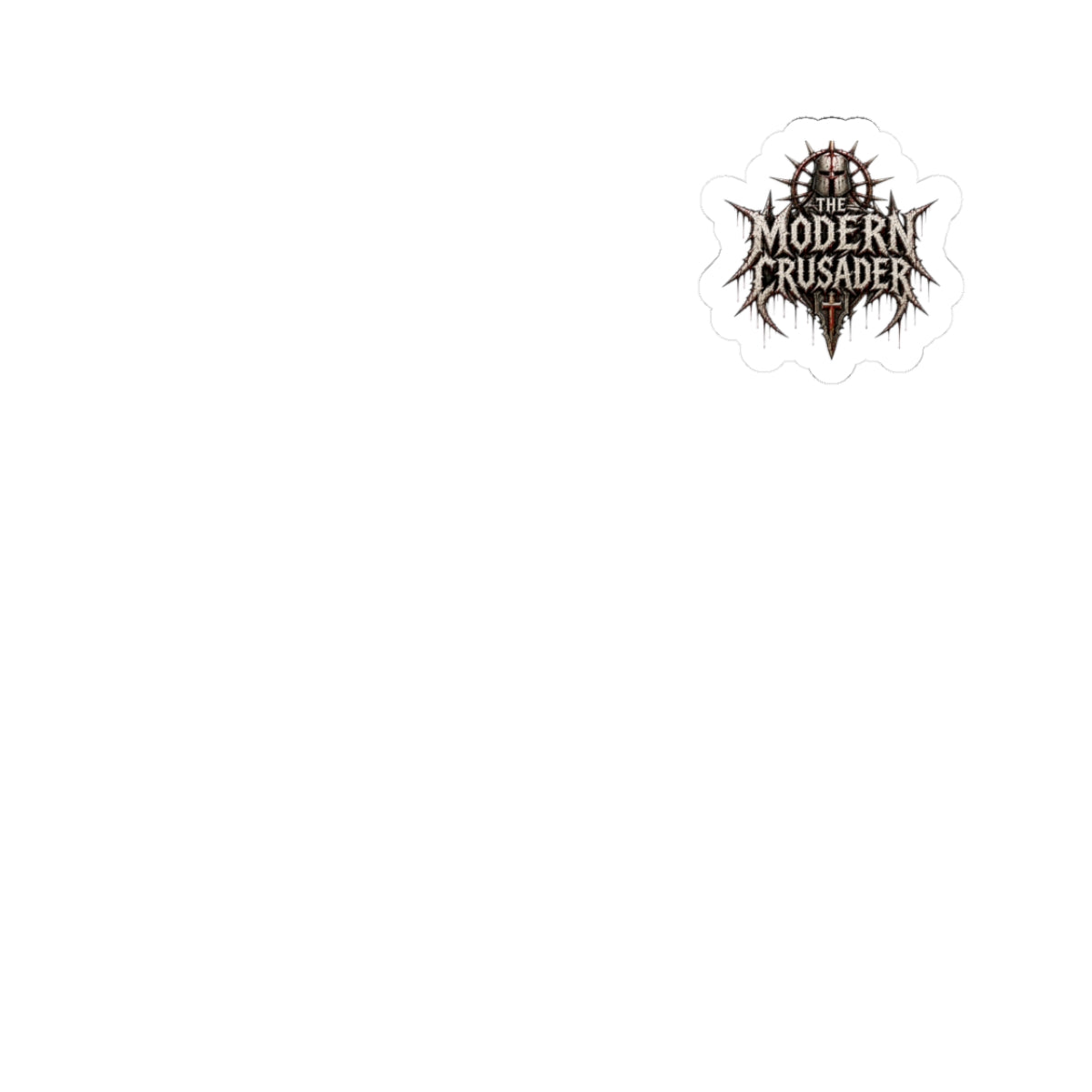 Modern Crusader Logo Sticker — Small Kiss-Cut Laptop Decal